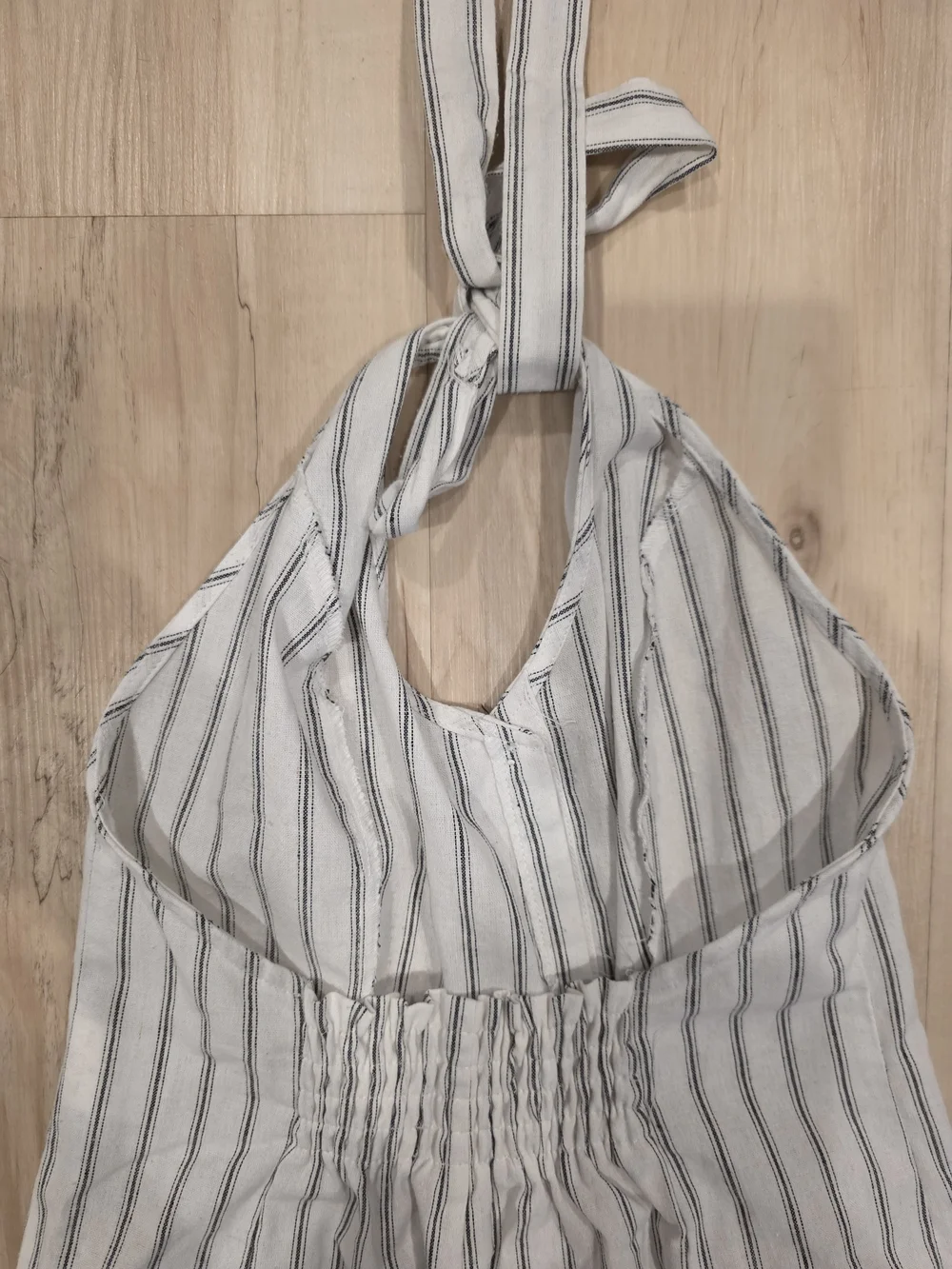 Emory Park Striped Halter Wide-Leg Jumpsuit — White & Navy
